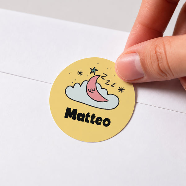 Sticker Geburt Rund Kleines Halbmond-Croissant foto