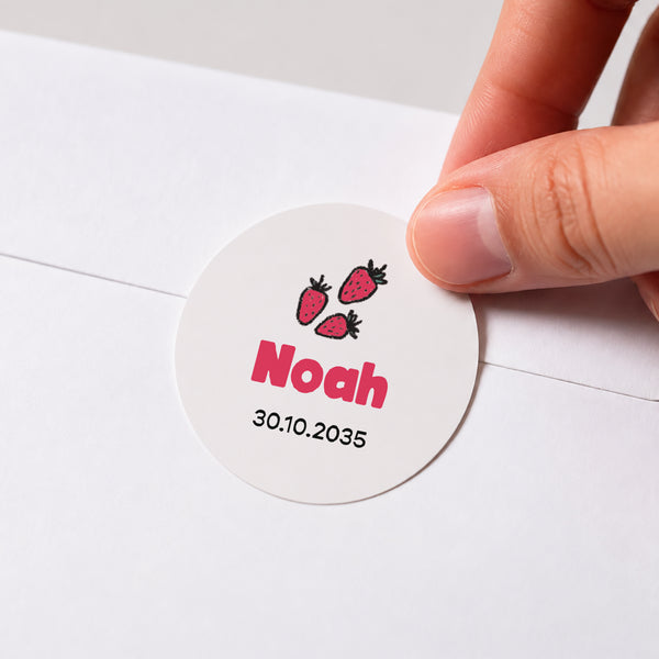 Sticker Geburt Rund Bouille zum Anbeißen foto