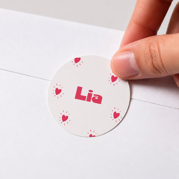 Sticker Geburt Rund Herz von Uns foto