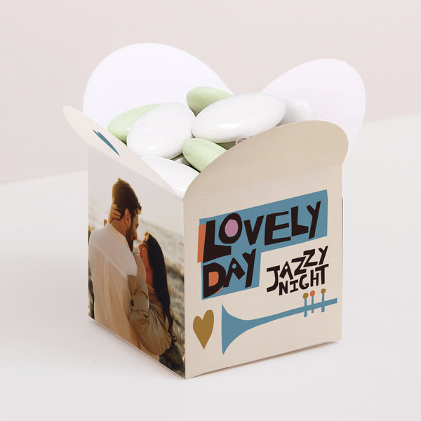 Geschenkbox Hochzeit Schmetterlingsöffnung Jazzy Lovers foto
