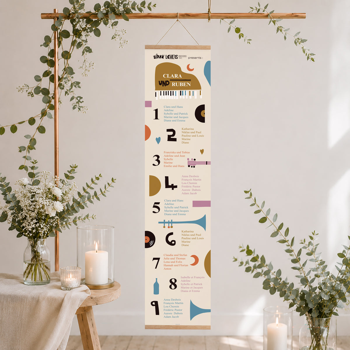Sitzplan Hochzeit Papier Jazzy Lovers foto N° 2