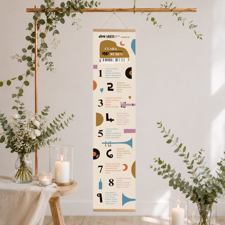 Sitzplan Hochzeit Papier Jazzy Lovers