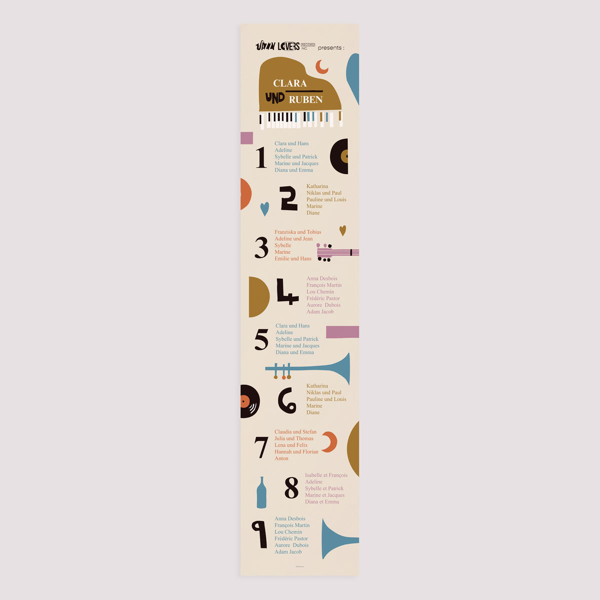Sitzplan Hochzeit Papier Jazzy Lovers foto N° 3