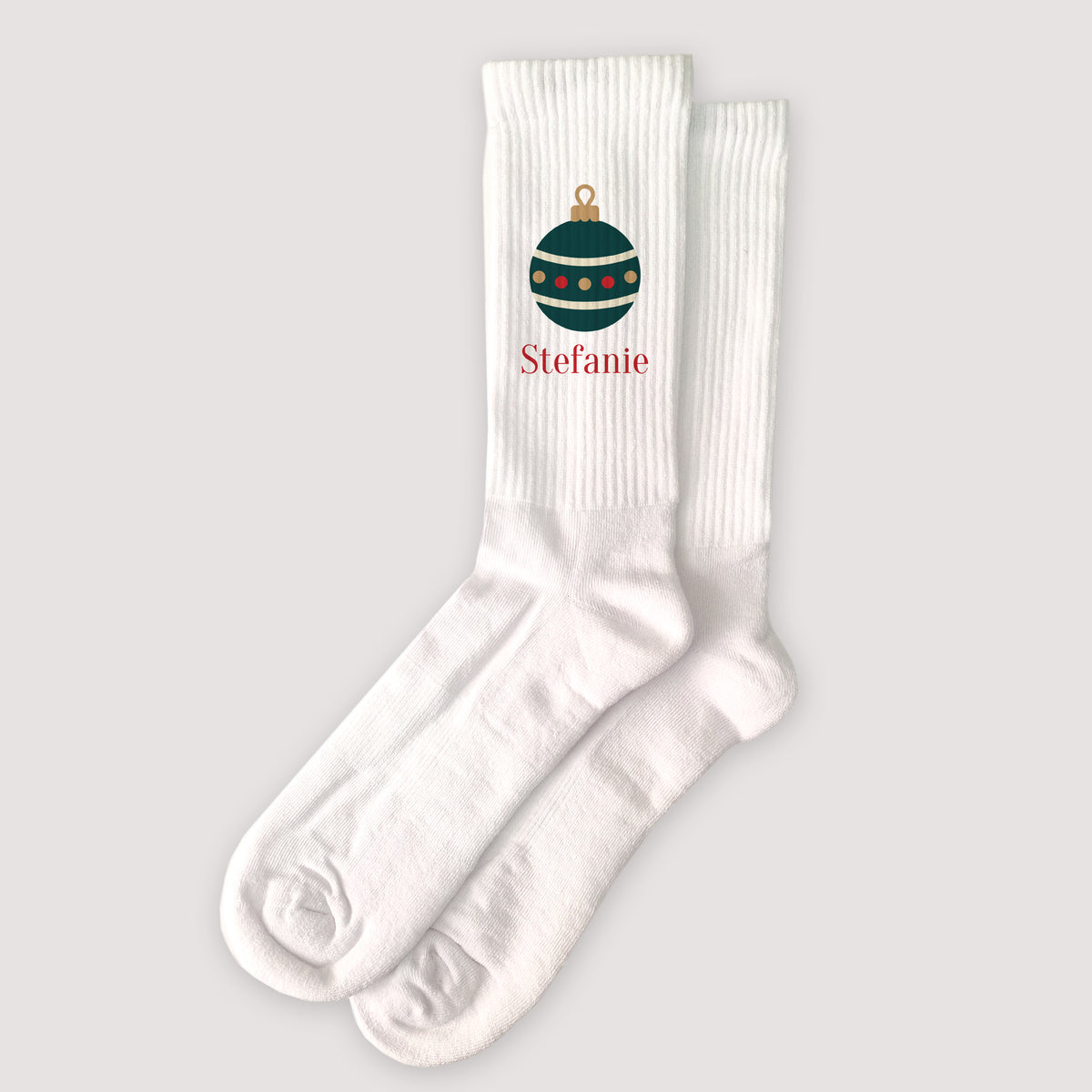 Damensocken Weiße Weihnachtskugel foto N° 1