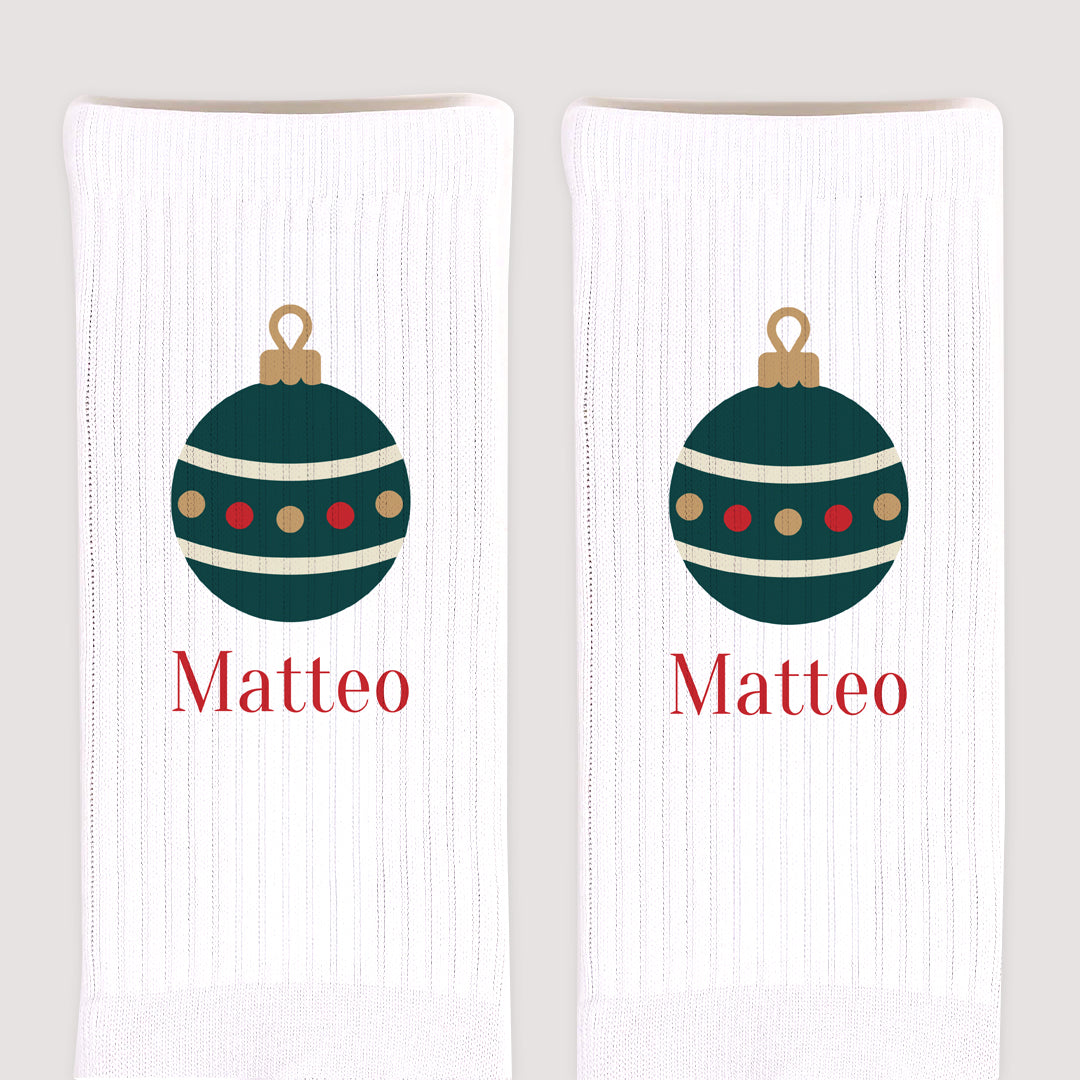 Kindersocken Weiße Weihnachtskugel foto N° 3