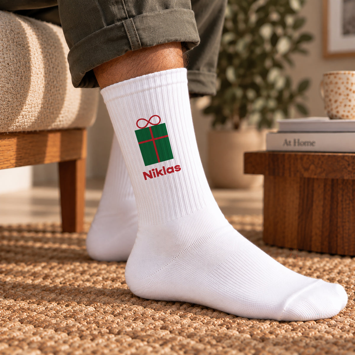 Herrensocken Weiße Überraschungsgeschenk foto N° 2