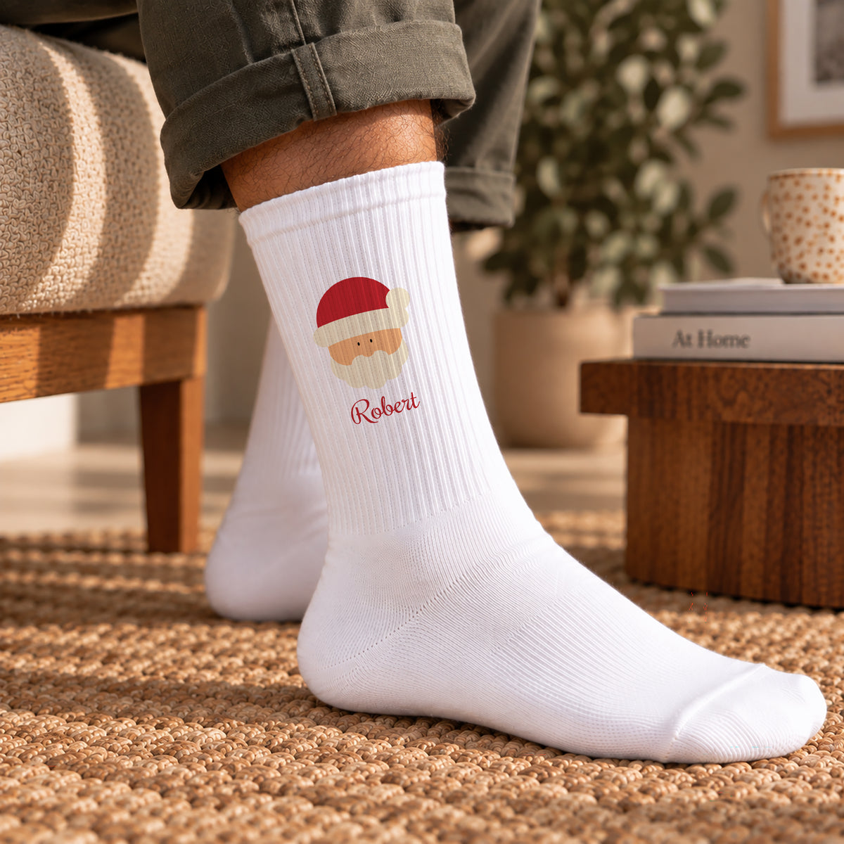 Herrensocken Weiße Weihnachtsmann foto N° 2