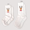 Kindersocken Weiße Schelmisches Rentier foto N° 1