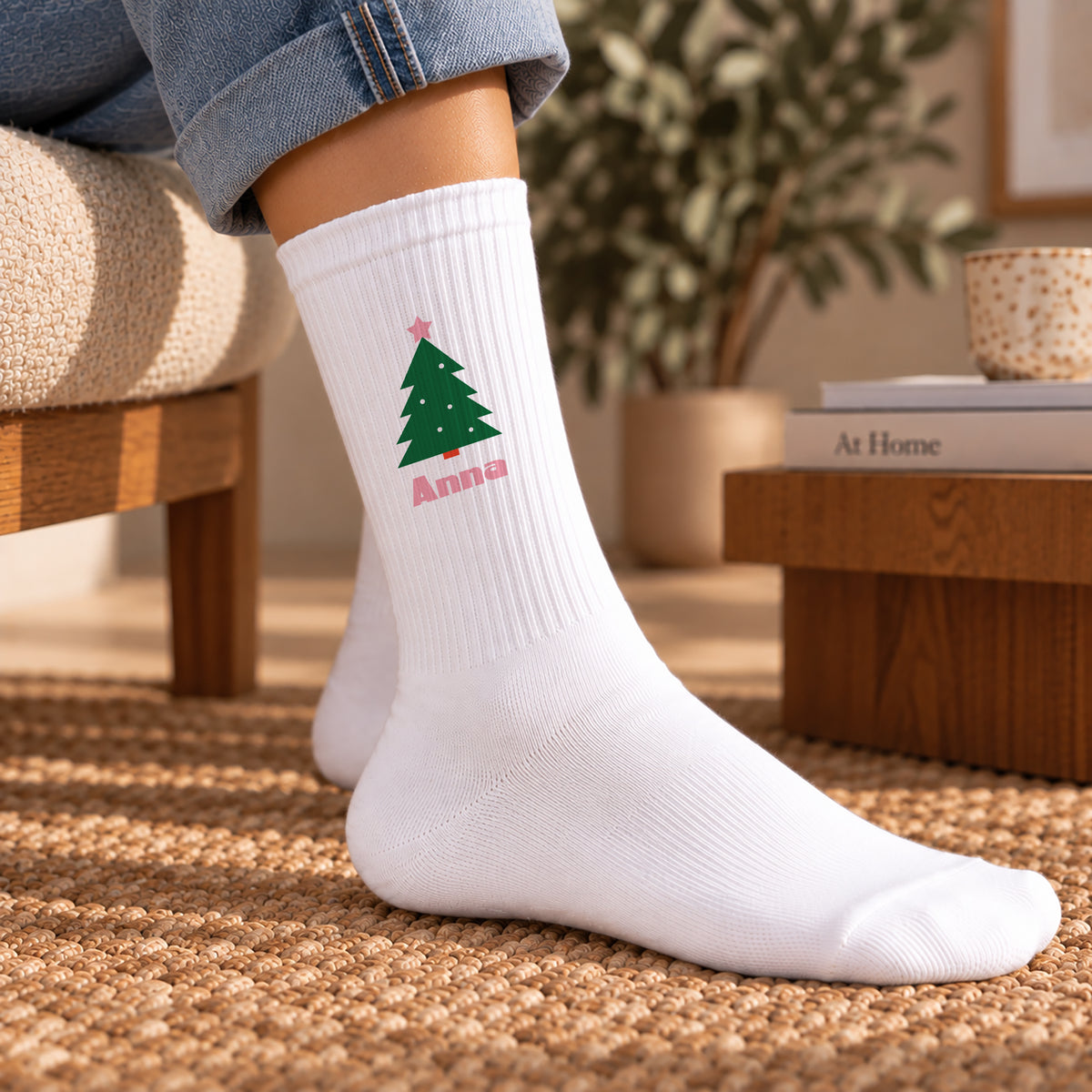 Damensocken Weiße Festtanne foto N° 2
