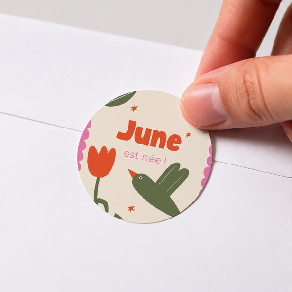 Sticker Geburt Rund Ein Hauch von Frühling foto