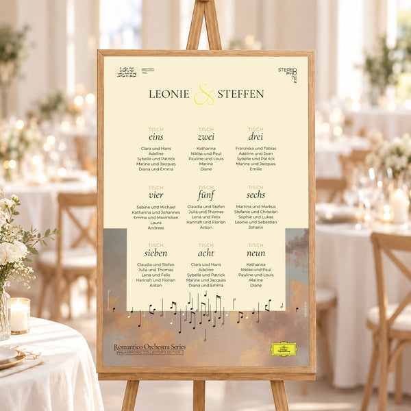 Sitzplan Hochzeit Porträt 60 x 90 cm Symphonie der Liebe foto