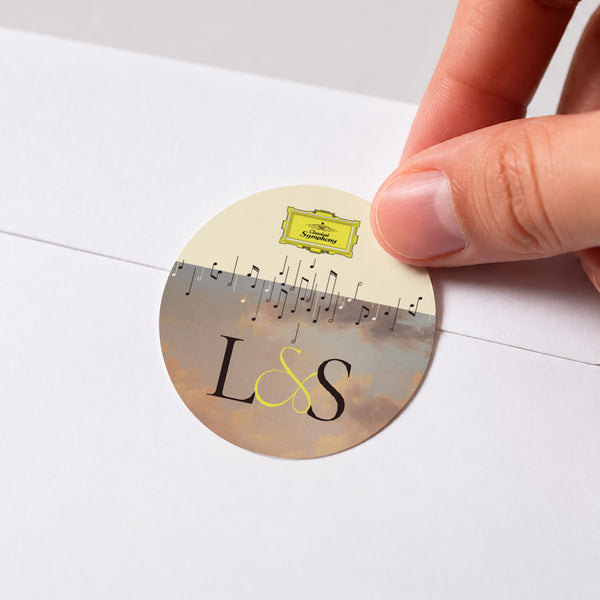 Sticker Hochzeit Rund Symphonie der Liebe foto
