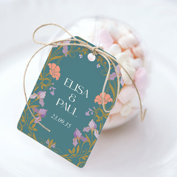 Geschenkbox Hochzeit Ball mit Wimpel-Etikett Floréal foto