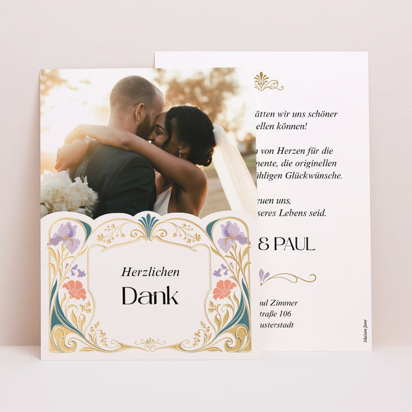 Dankeskarte Hochzeit Porträt Floréal foto