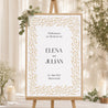 Begrüßungstafel Hochzeit Porträt 60 x 90 cm Goldene Zweige foto N° 1