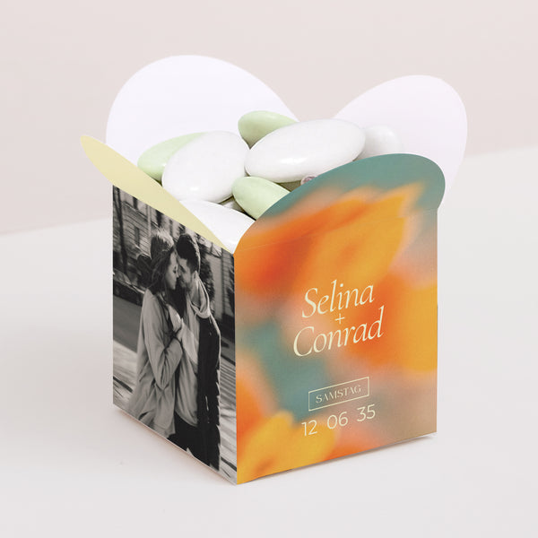 Geschenkbox Hochzeit Schmetterlingsöffnung Sonnenwende foto