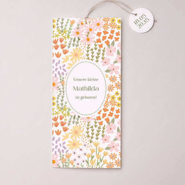 Geburtskarten Portrait-Hülle 2 Karten, Etikett Garten der Wunder foto