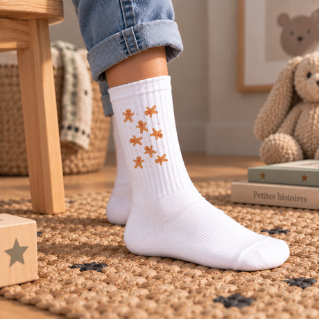 Kindersocken Weiße Lebkuchenparty