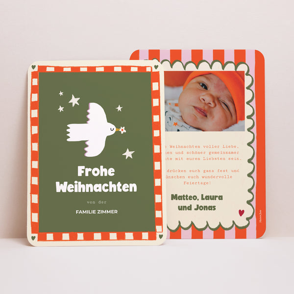 Weihnachtskarte Weihnachten Porträt, abgerundete Kanten Ritournelle foto