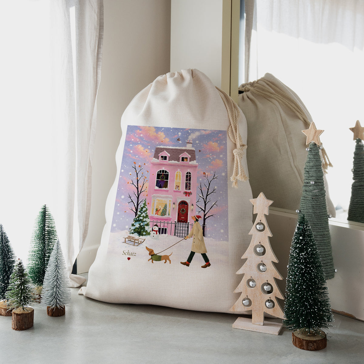 Sack des Weihnachtsmanns Großformat Unter den Schneeflocken foto N° 1