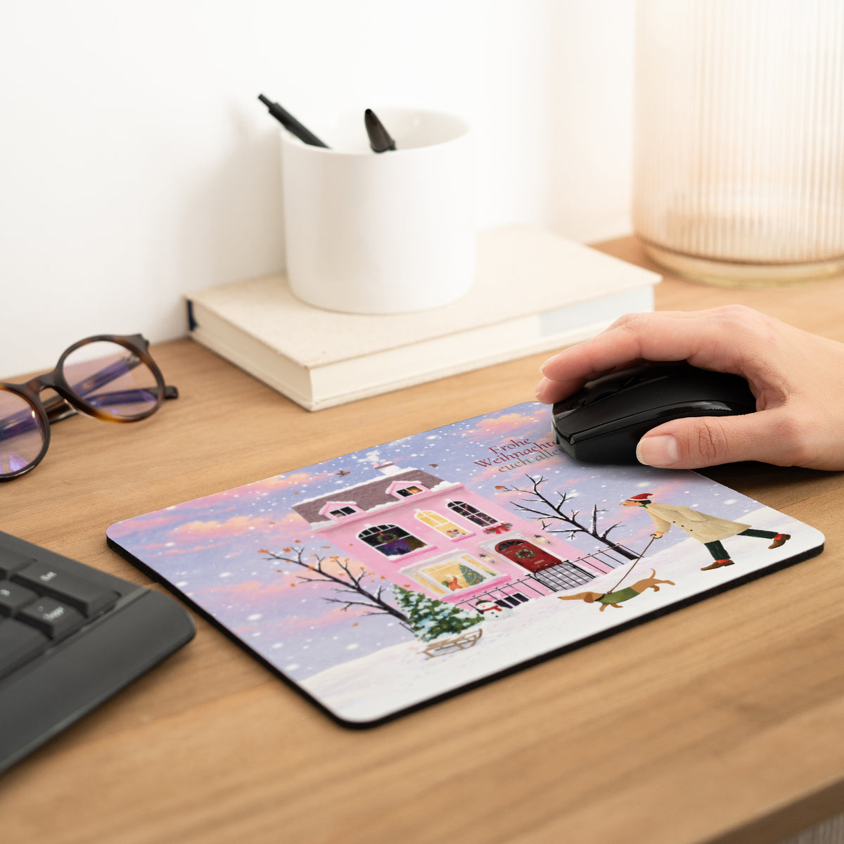 Mousepad Rechteck Unter den Schneeflocken foto N° 2