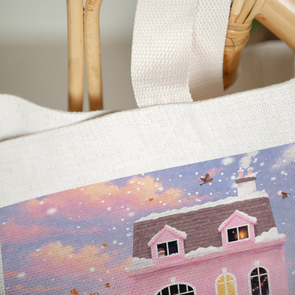 Tote bag Tragehenkel Unter den Schneeflocken foto N° 3
