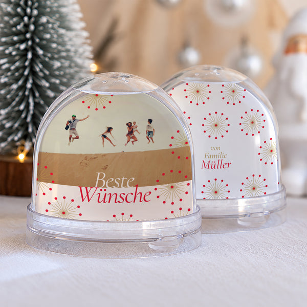 Schneekugel Weihnachten Glass Funken der Freude foto