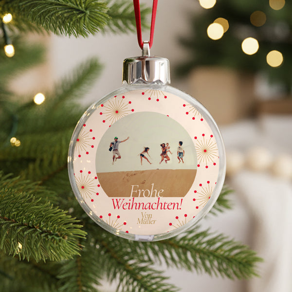 Weihnachtskugel Weihnachten Runde Funken der Freude foto