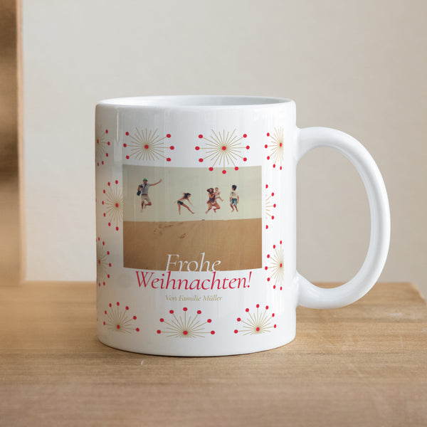 Tasse Weiß Funken der Freude foto