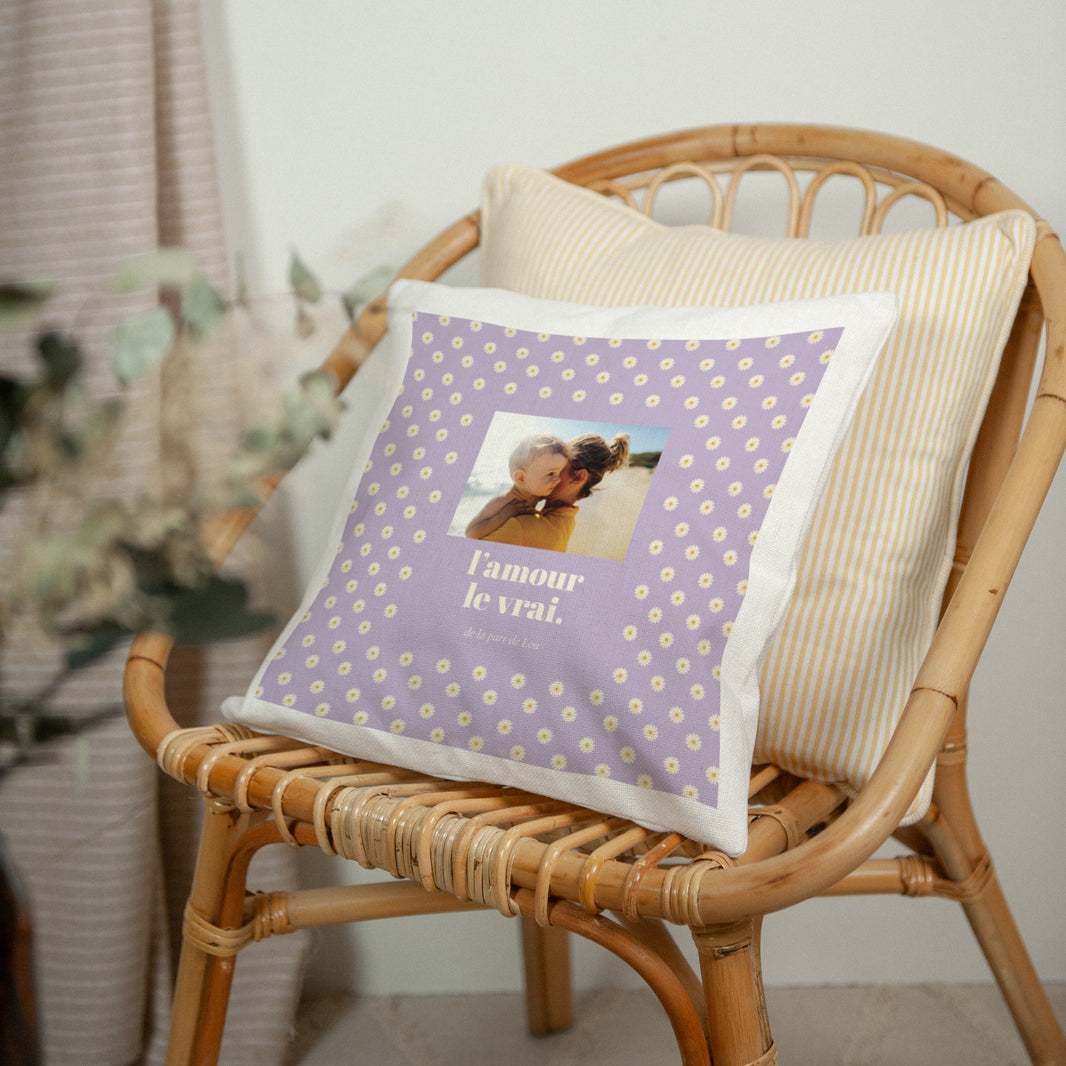 Coussin Objets Beige naturel L'amour le vrai foto N° 2