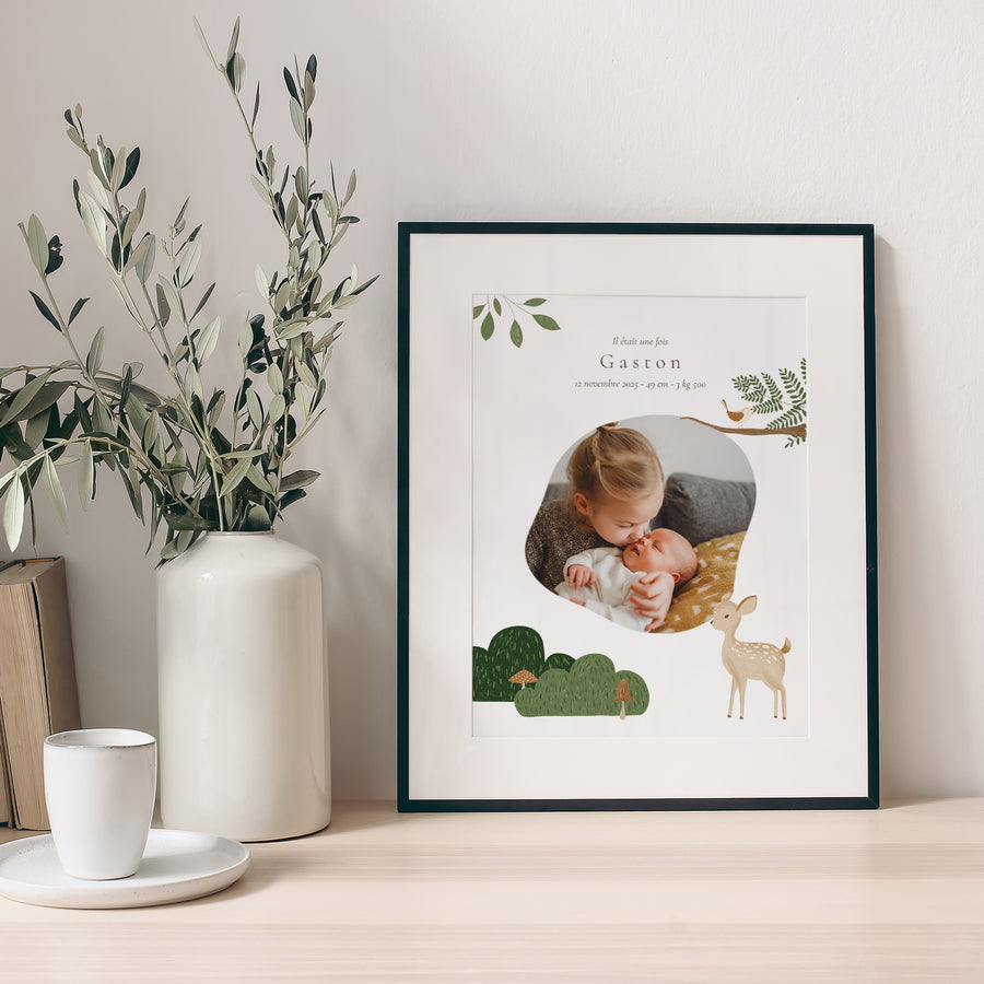 Poster Geburt Porträt Es war einmal die Tiere des Waldes foto