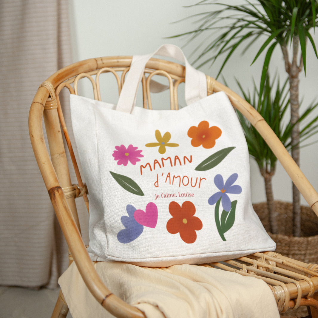 Tote bag Objets Anse en toile Maman d'Amour foto N° 2