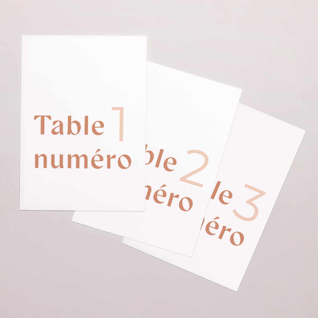 Marque table Mariage Rectangle Typo terracotta foto N° 1