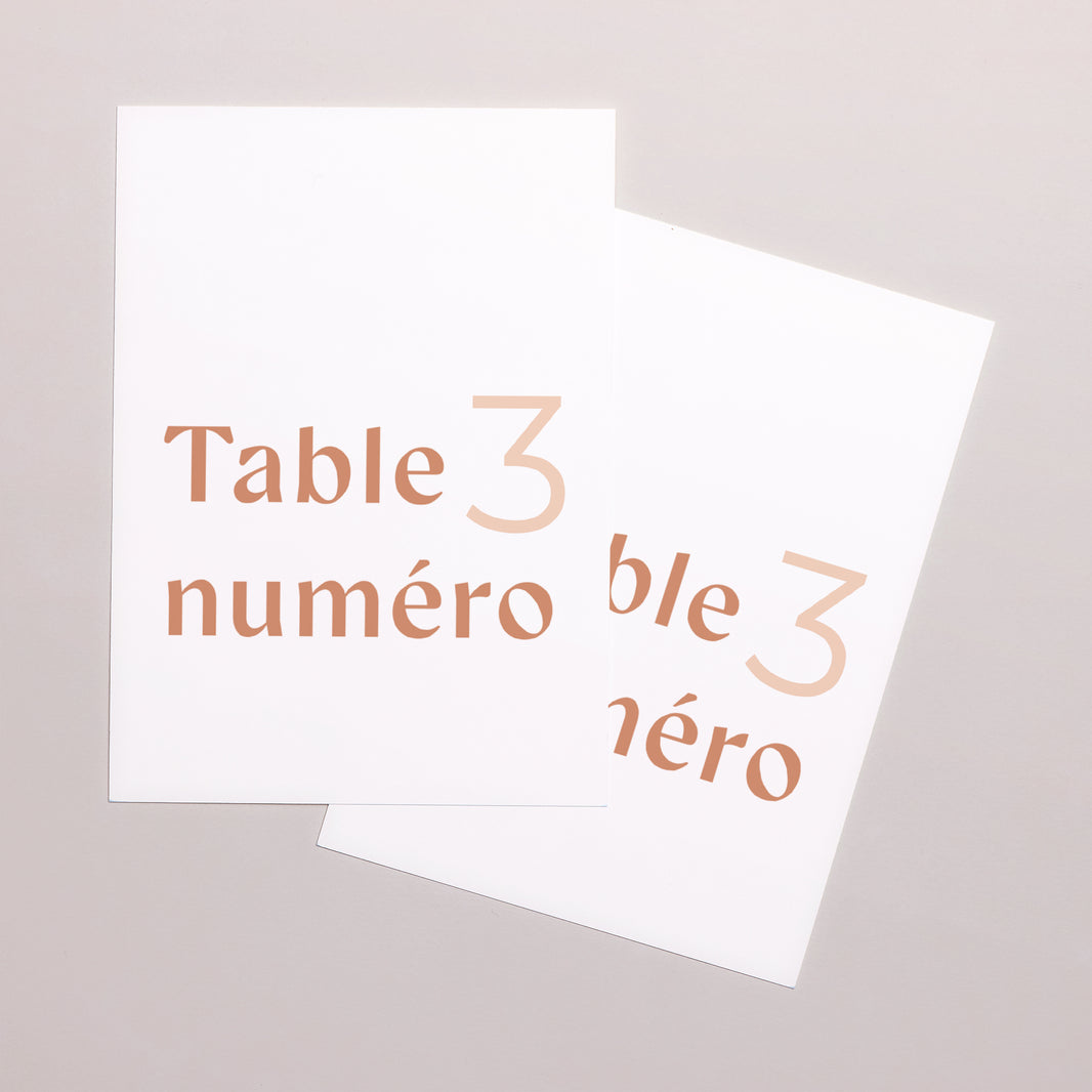 Marque table Mariage Rectangle Typo terracotta foto N° 2