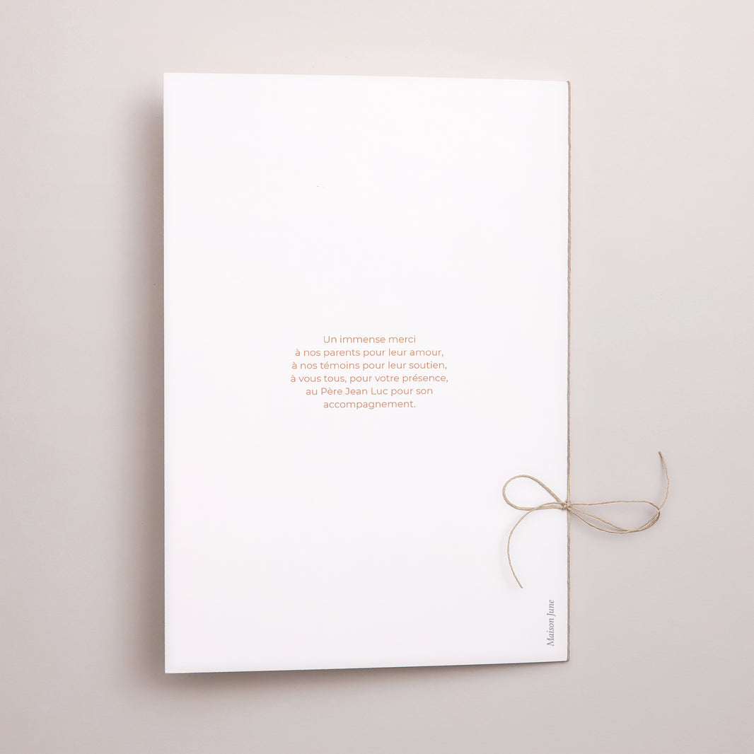 Livret de messe Mariage Double volet Typo terracotta foto N° 3