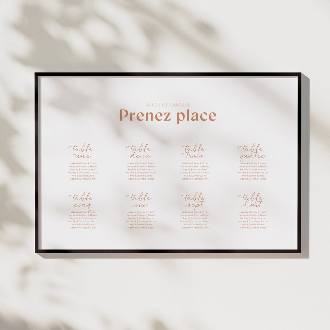 Plan de table Mariage Paysage Typo terracotta foto N° 1