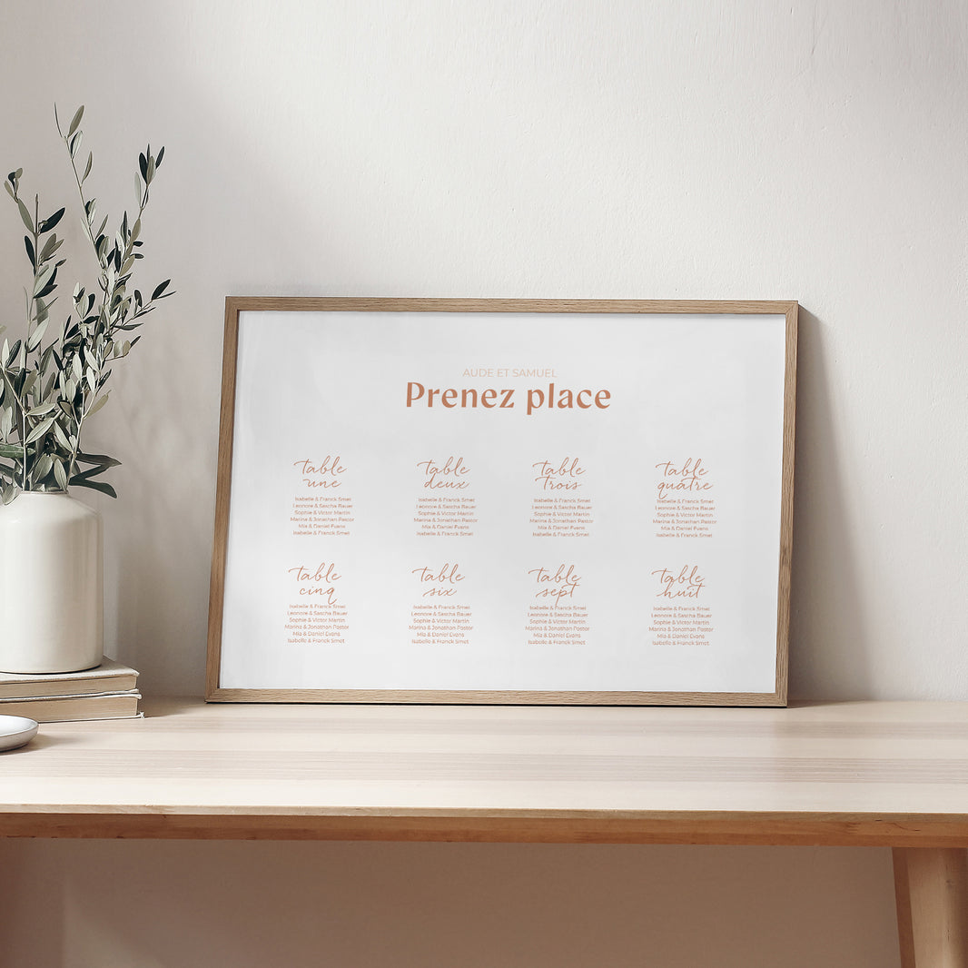 Plan de table Mariage Paysage Typo terracotta foto N° 2