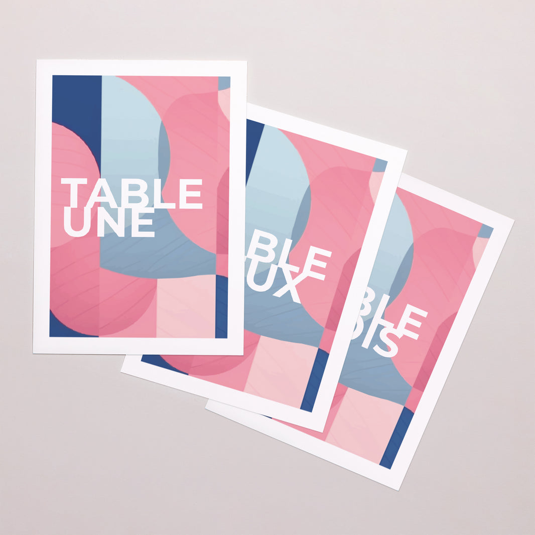 Marque table Mariage Rectangle Pink & Blue foto N° 1