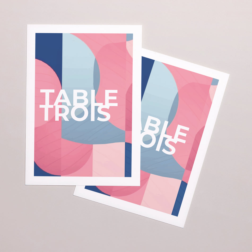 Marque table Mariage Rectangle Pink & Blue foto N° 2