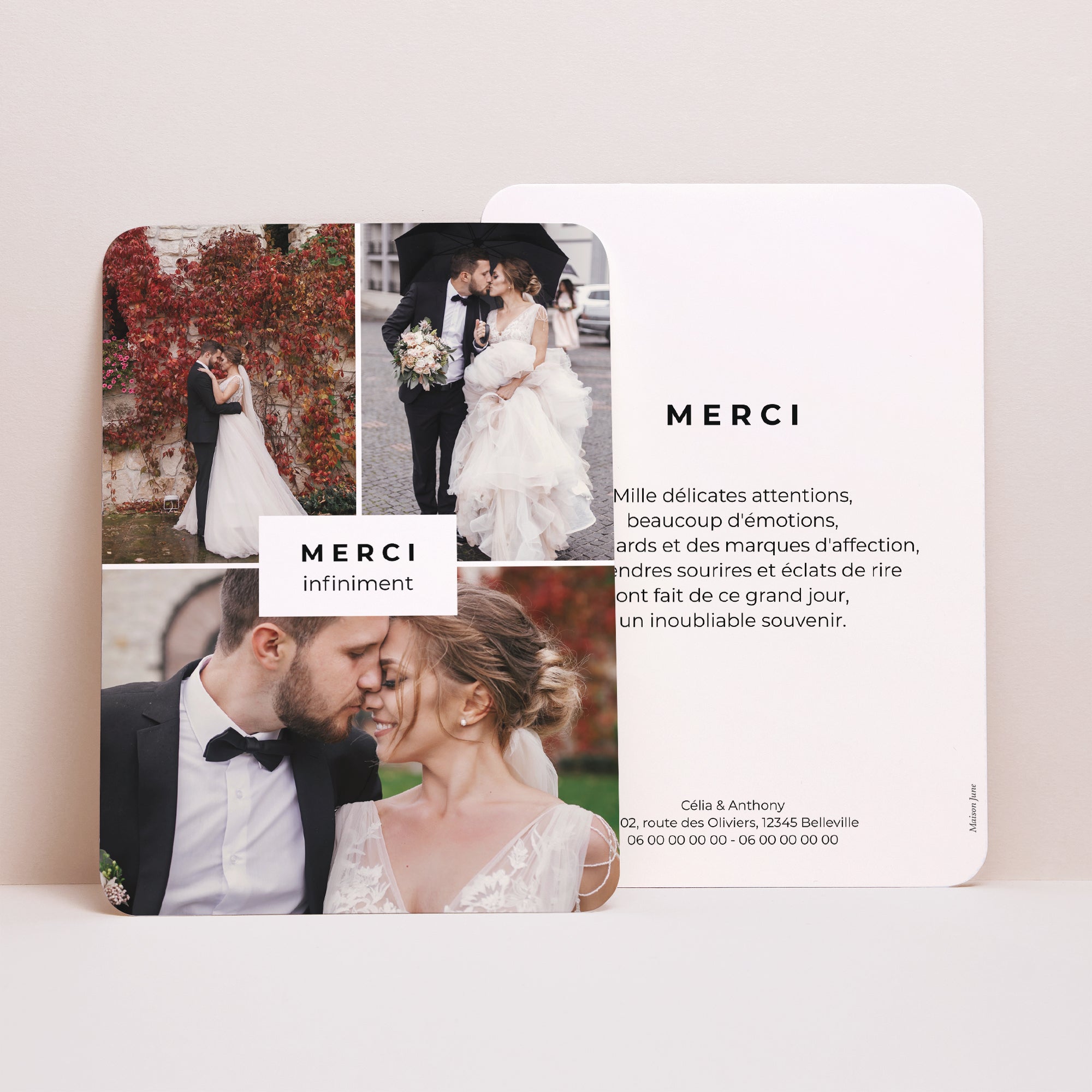 Dankeskarten Für Hochzeiten - Elegant In Pink & Weiß, 25 Stück, 10,2x15,2 Cm, Perfekt Für Den Empfang