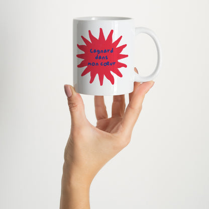 Mug Blanc Cagnard dans mon cœur foto N° 2