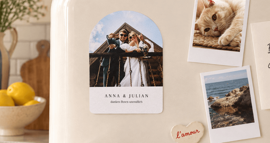Dankeskarten Hochzeit Magnet